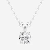 0.75 CTW Round Lab Grown Diamond Split Bail Solitaire Pendant in 14K White Gold Over Sterling