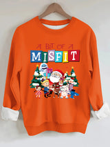 Christmas printed pattern hoodie