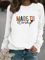 Round neck MADETO printed pullover sweatshirt sweatshirt