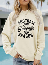 Round neck FOOTBALL printed pullover sweatshirt sweatshirt