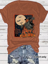 Halloween pumpkin horror element short sleeved shirt