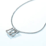 New Falling Snow Painting Geometric Snowflake Necklace S925 Sterling Silver Photo Frame Necklace Style Christmas Gift