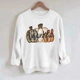 Pumpkin and letter Halloween long sleeved hoodie for women
