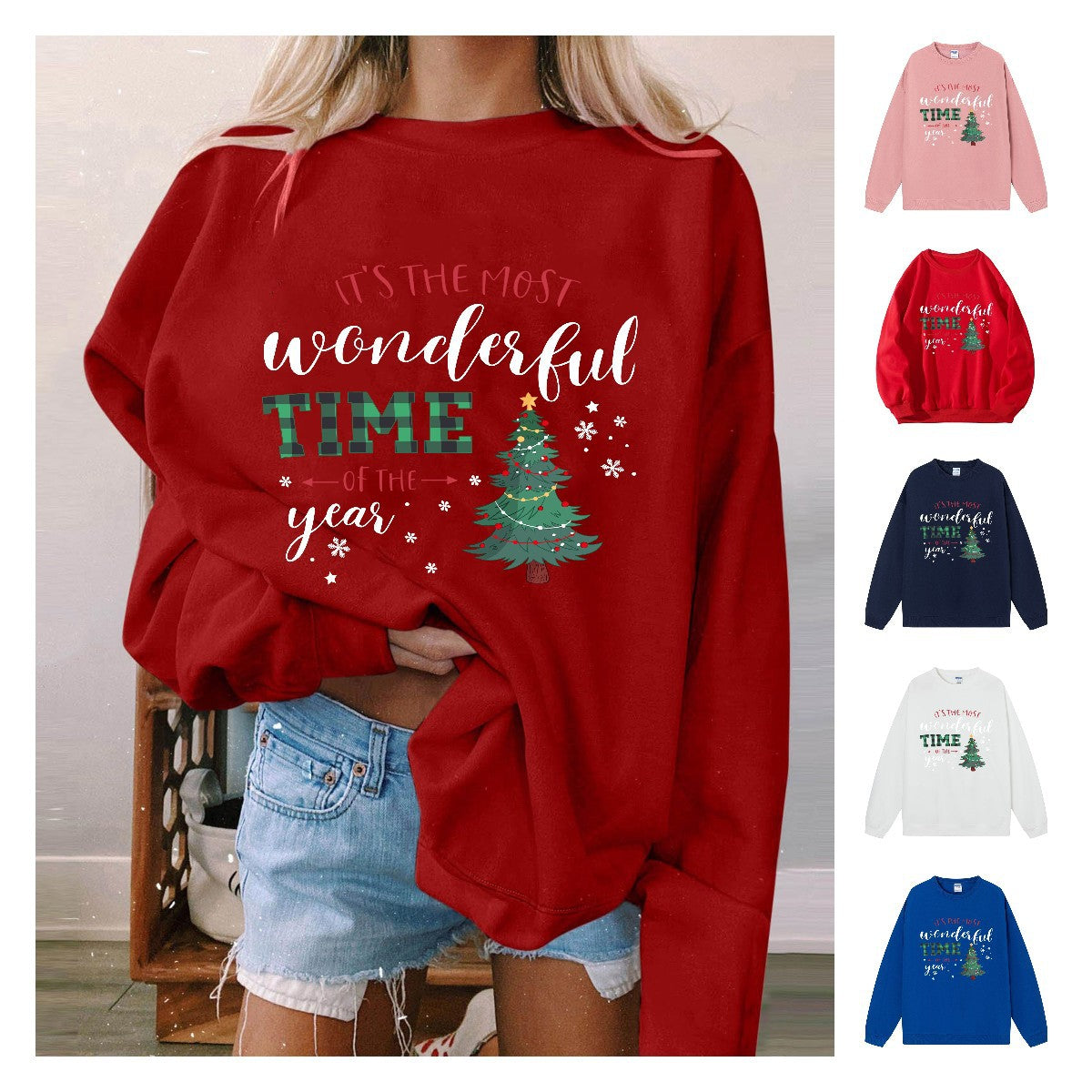 Christmas printed hoodie