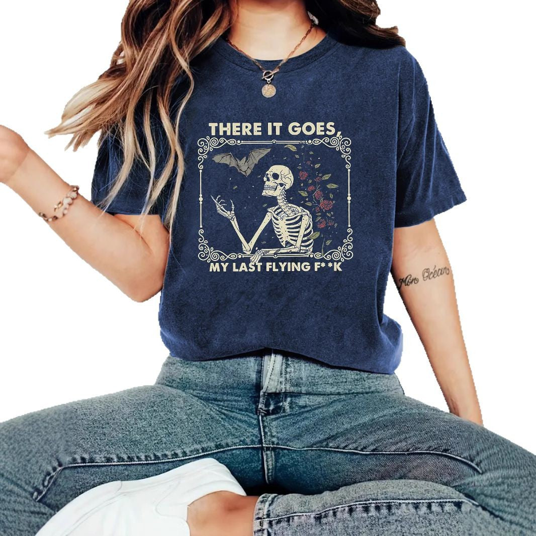 Skeleton Halloween print round neck
