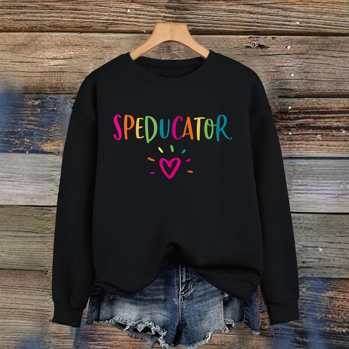 Loose velvet sweatshirt