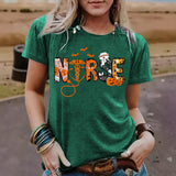 Halloween printed short sleeved t-shirt for women