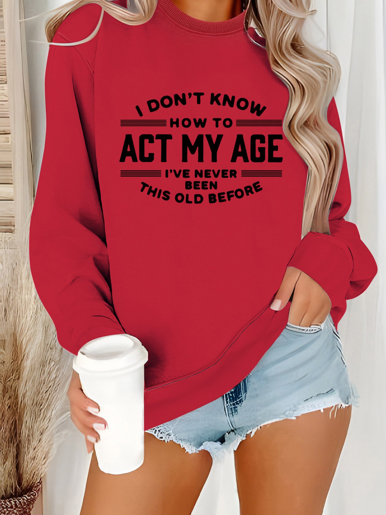 ACT MY AGE printed pullover sweatshirt sweatshirt