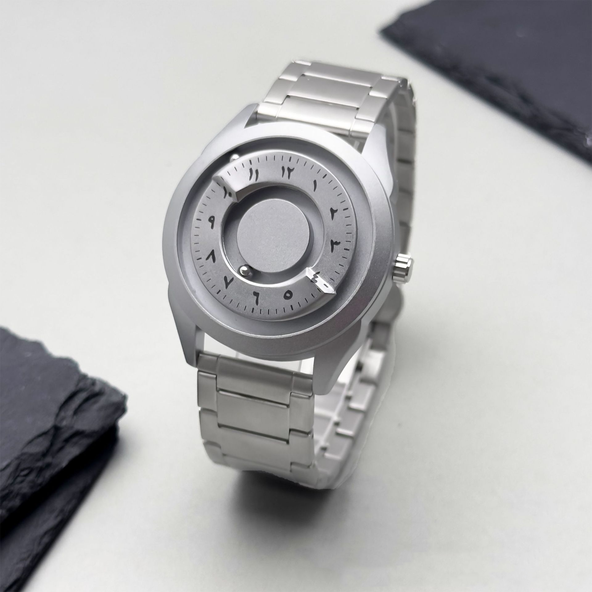 Magnetic Floating Black Technology Creative Personality Waterproof Imported Movement Unisex Quartz Watch