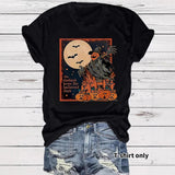 Halloween pumpkin horror element short sleeved shirt