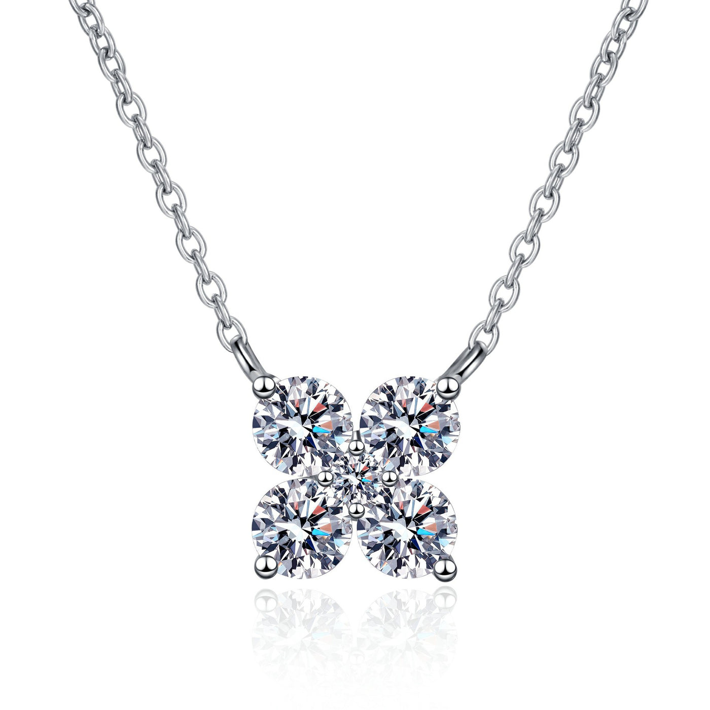 1.26 Carat Moissanite 925 Sterling Silver Geometric Shape Pendant Necklace
