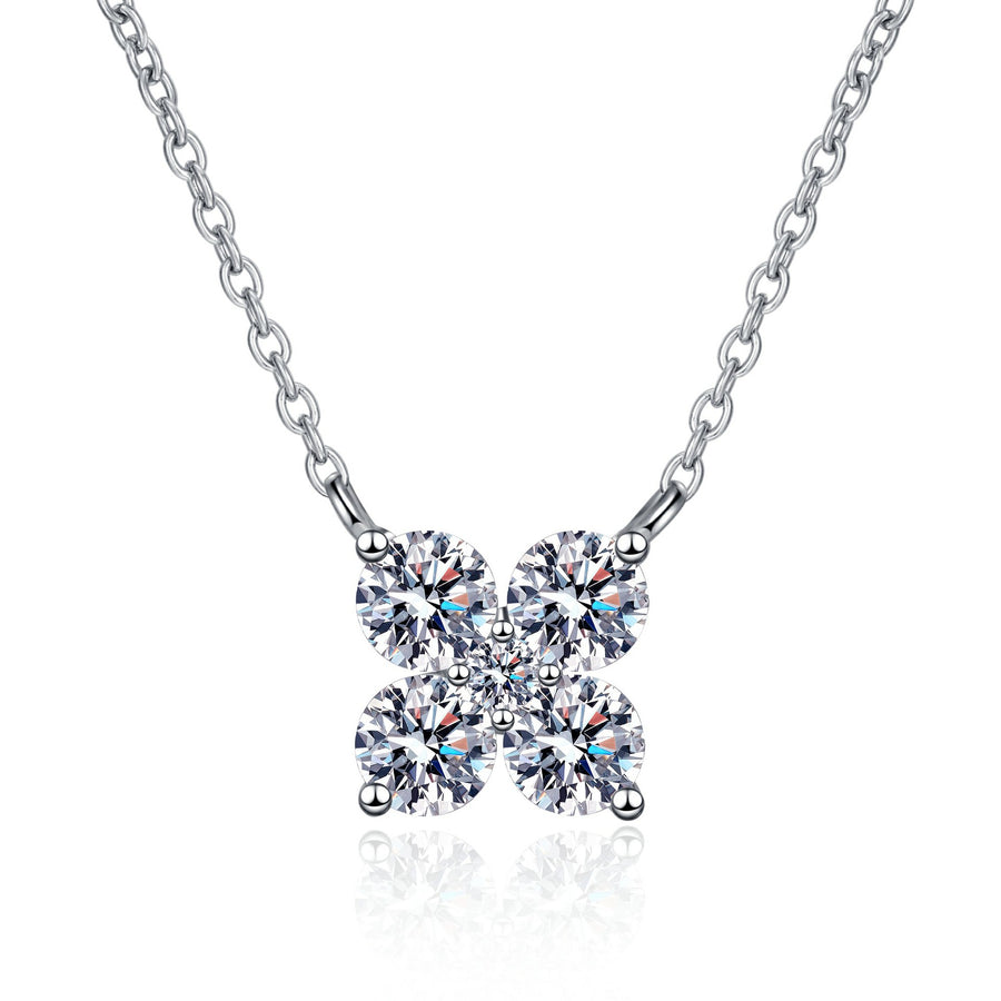 1.26 Carat Moissanite 925 Sterling Silver Geometric Shape Pendant Necklace