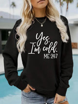 Slogan printed pullover sweatshirt sweatshirt