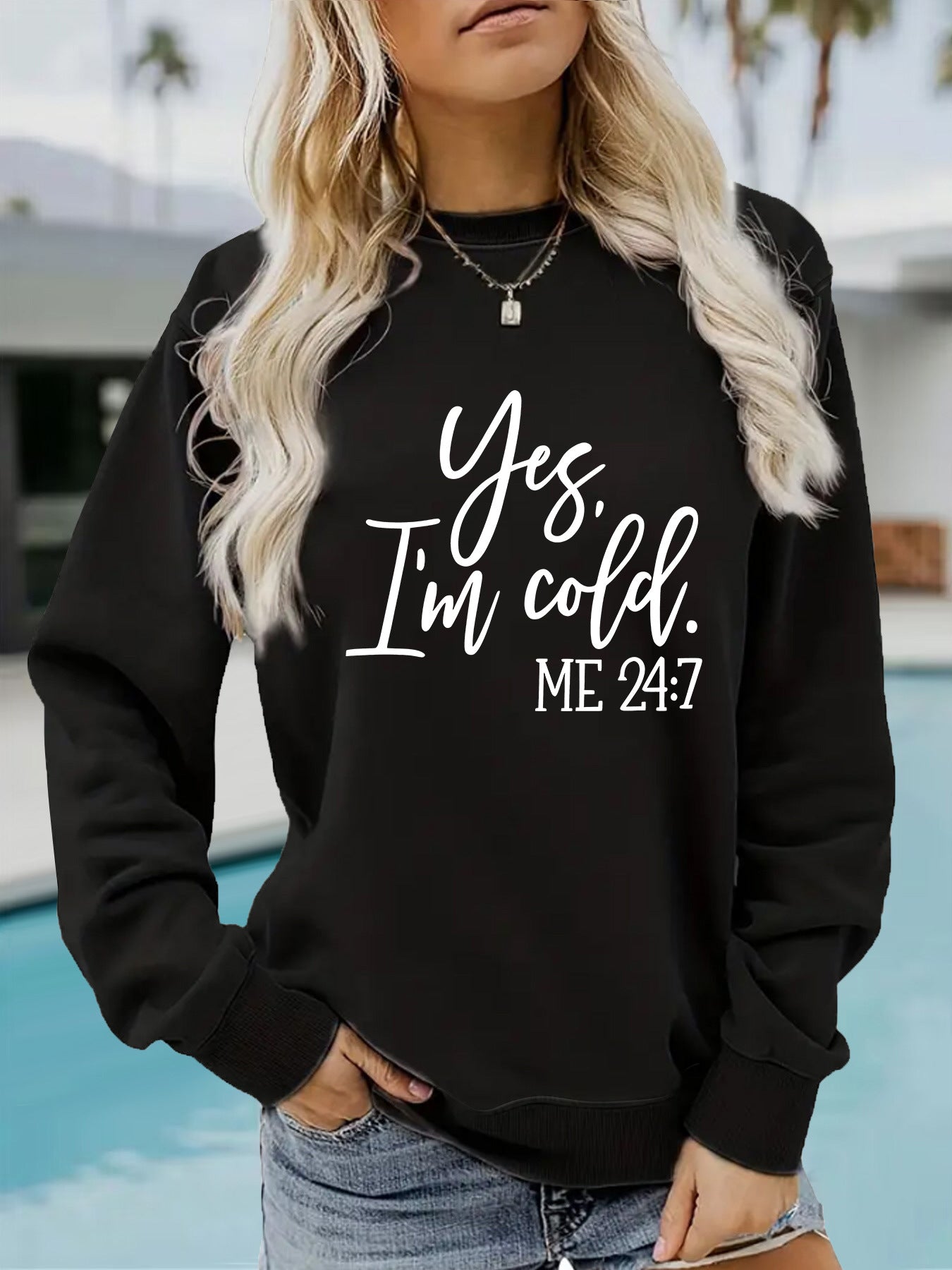 Slogan printed pullover sweatshirt sweatshirt