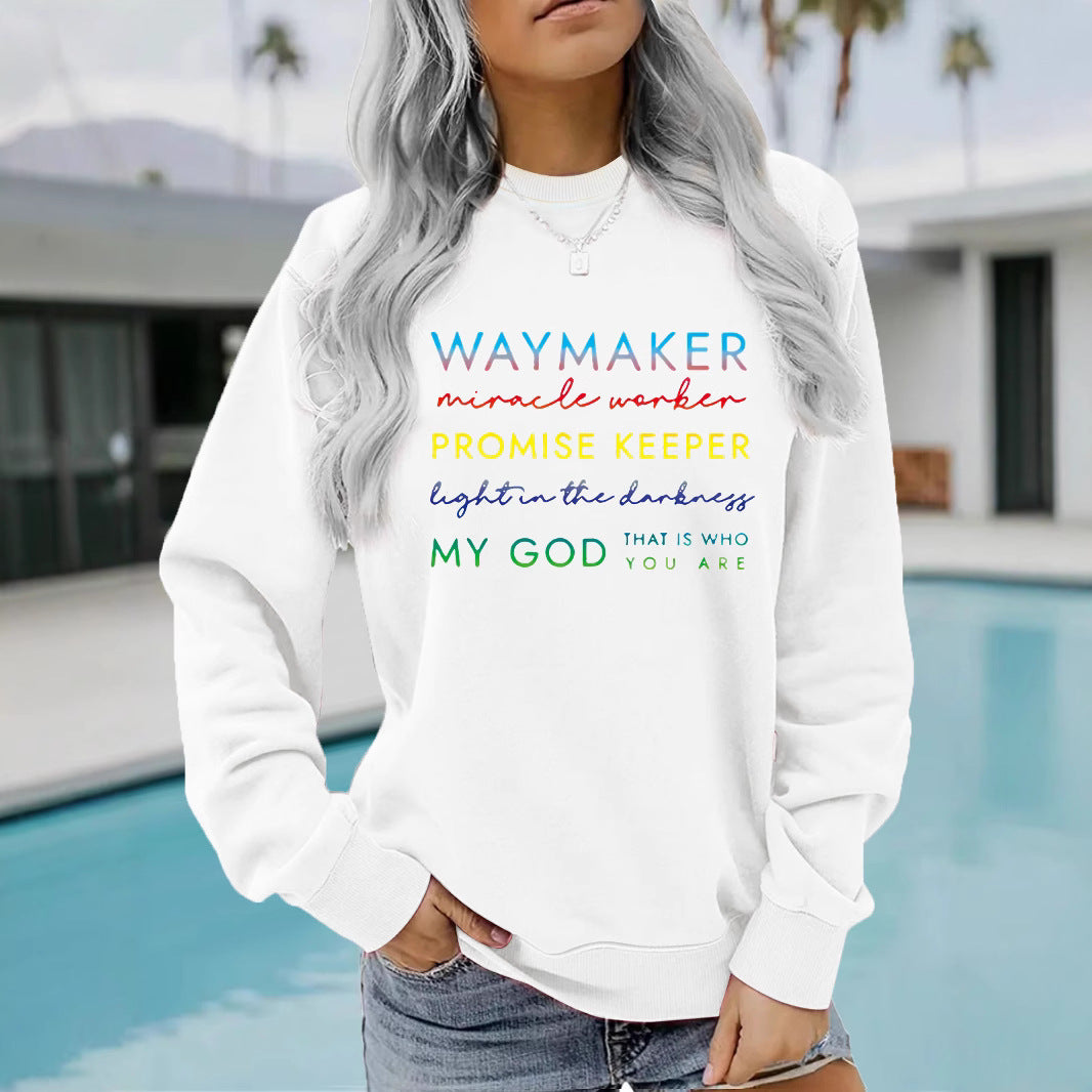 Round neck WAYMAKER printed pullover sweatshirt sweatshirt