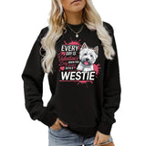 West Highland White Stem Love Printed Round Neck Velvet Hoodie