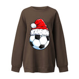 Christmas football element printed Christmas hoodie