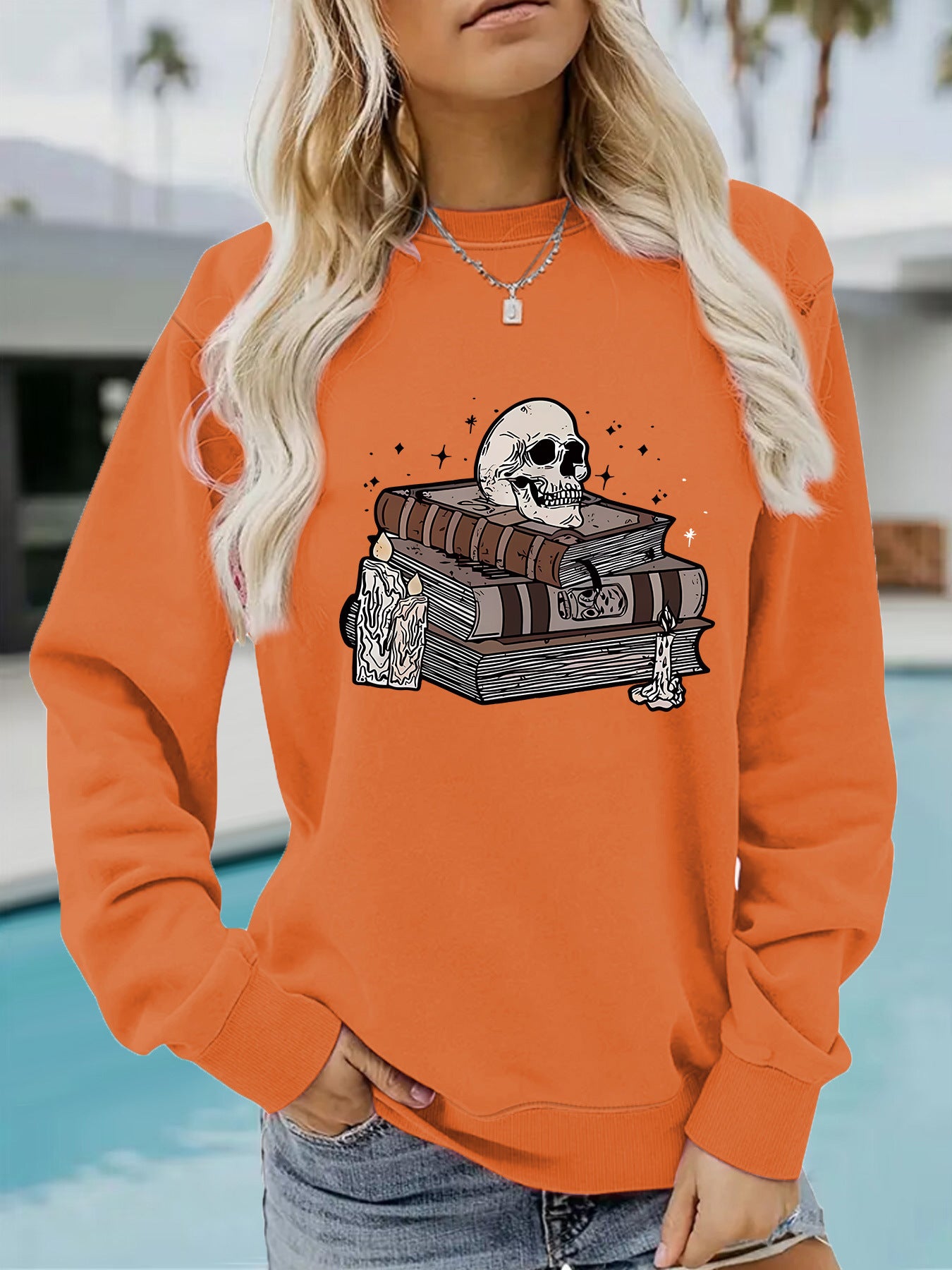 Printed pullover sweatshirt sweatshirt