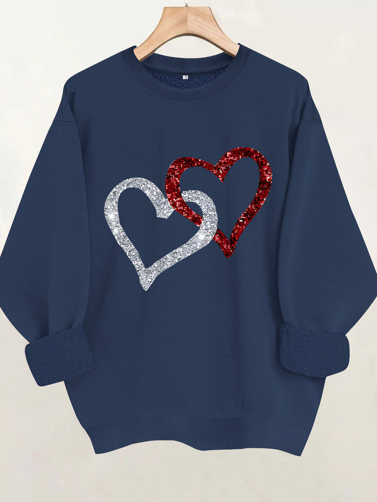 Printed loose women's fleece hoodie