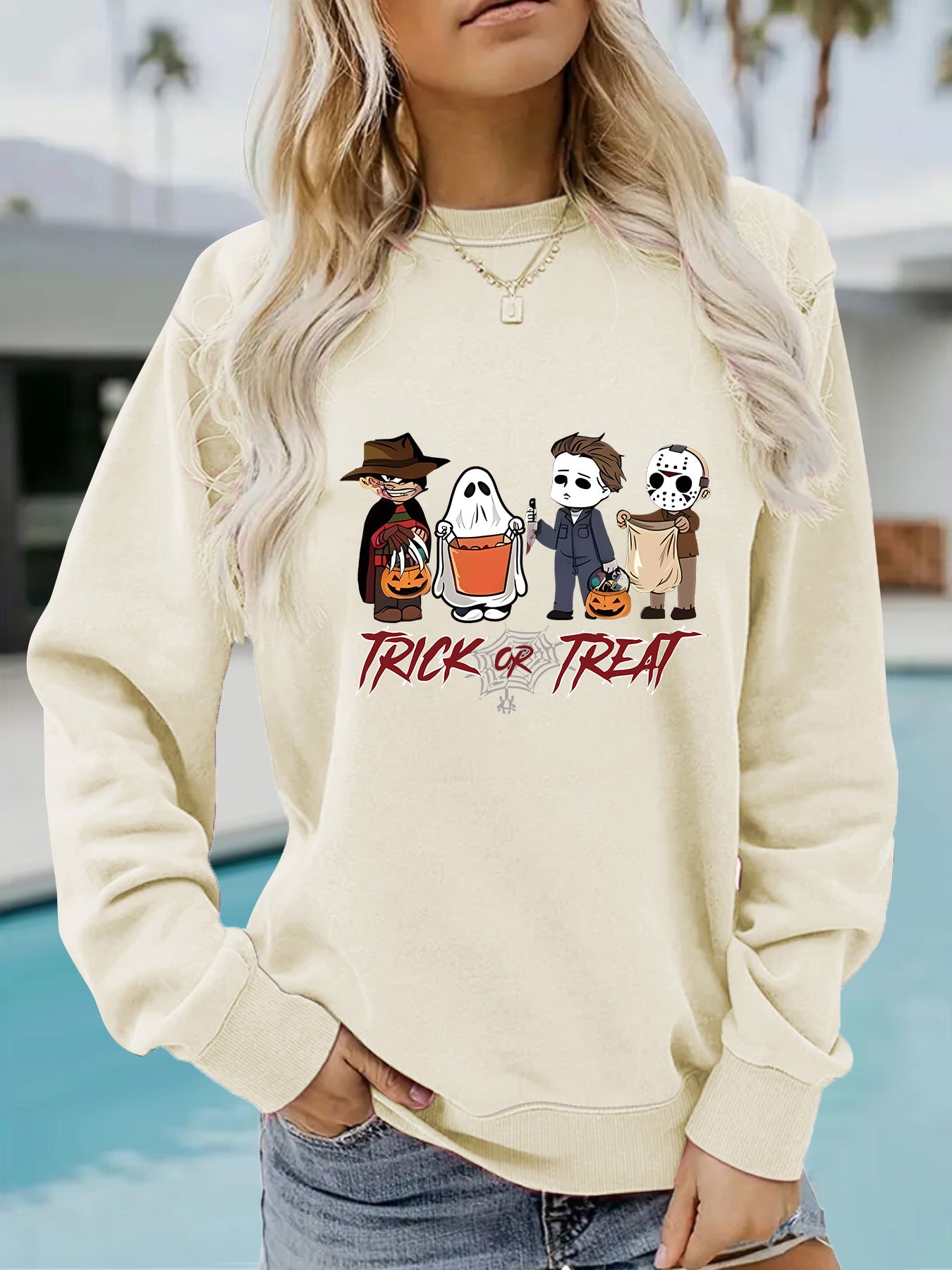 Printed pullover sweatshirt sweatshirt