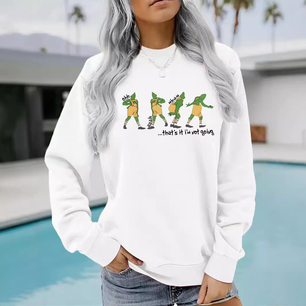 Cartoon letter printed pullover sweatshirt sweatshirt