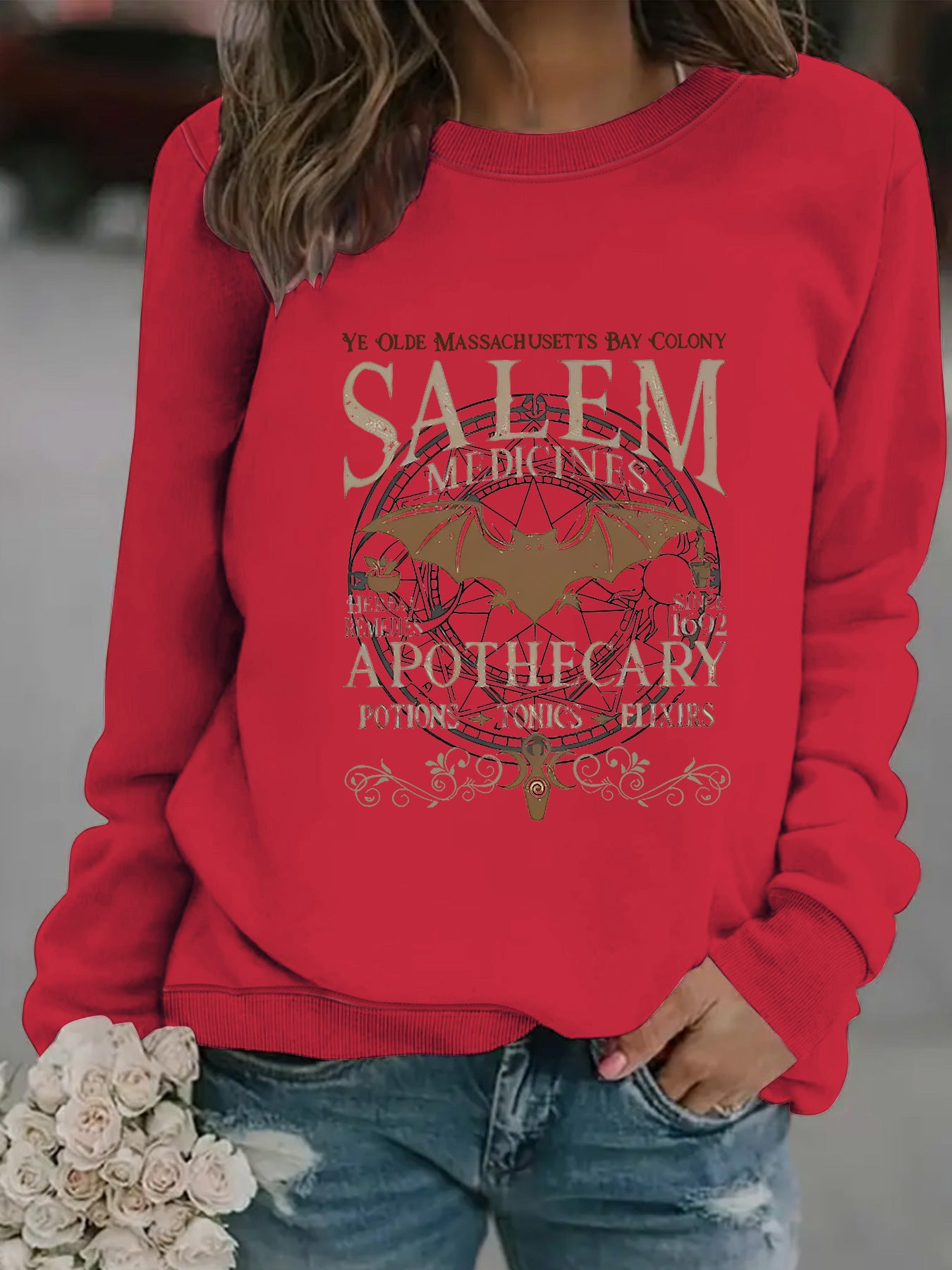 Printed pullover sweatshirt sweatshirt