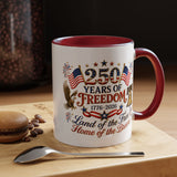 250 Years of Freedom Mug, America 250th Anniversary Coffee Mug, Patriotic Eagle Liberty Bell Cup, USA Semiquincentennial Gift