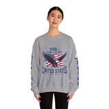 250th Anniversary Sweatshirt, United States Eagle Pullover, USA 1776 2026 Top, Independence Day Gift, Patriotic Americana Clothing