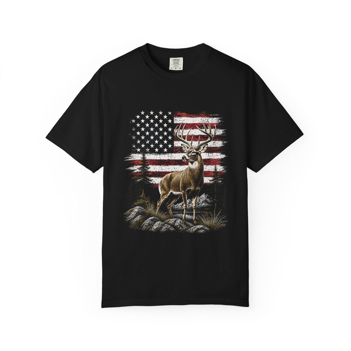 Patriotic Deer Shirt, American Flag Buck T Shirt, Deer Lover Gift, Outdoors Graphic Tee, Country Style Shirt, Fourth of July Gift