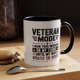 Funny Veteran Husband Mug, Veteran Mode Wife Updates Orders Coffee Cup, Military Spouse Gift for Retired Soldier, Anniversary or Birthday