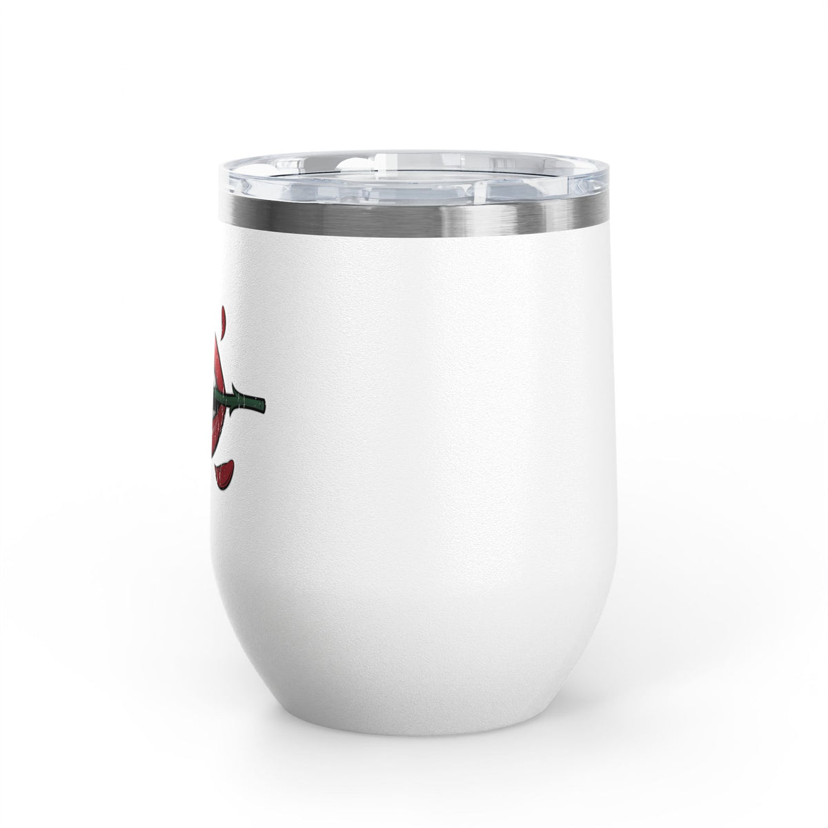 Red Lips and Rose Wine Tumbler, Gothic Romantic Stainless Steel Cup, Valentine's Day Gift for Her, Alternative Love Gift