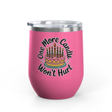 Funny Birthday Wine Tumbler, One More Candle Won't Hurt Cake Design, Getting Older Gift for a Best Friend or Coworker Who Loves a Laugh