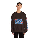 USA Patriotic Sweatshirt, American Flag Ribbon Pullover, Vintage Stars and Stripes Top, Fourth of July Outfit, Americana Gift for Women