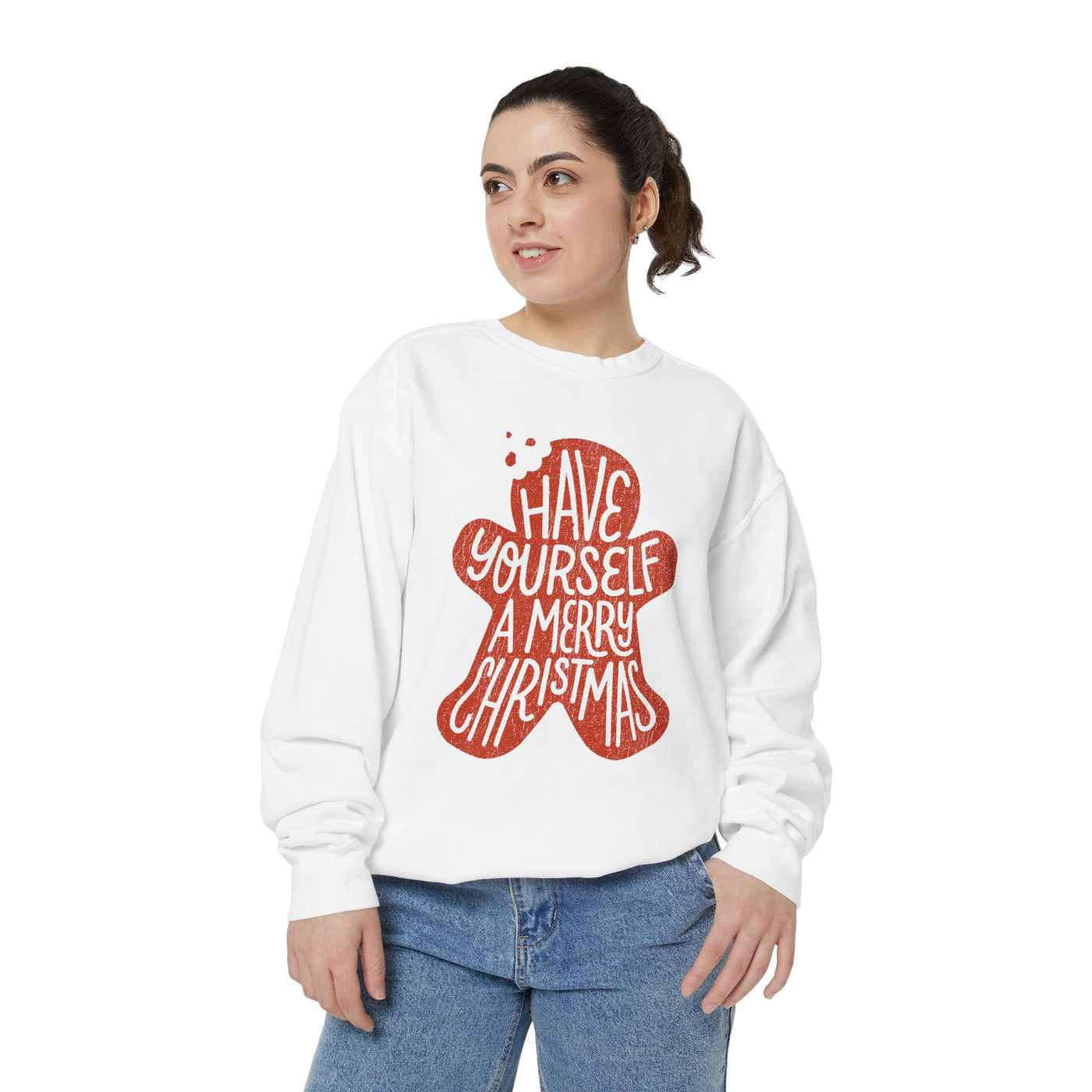 Have Yourself a Merry Christmas Sweatshirt, Gingerbread Cookie Crewneck, Cute Holiday Baking Pullover, Christmas Gift for Baker or Teacher