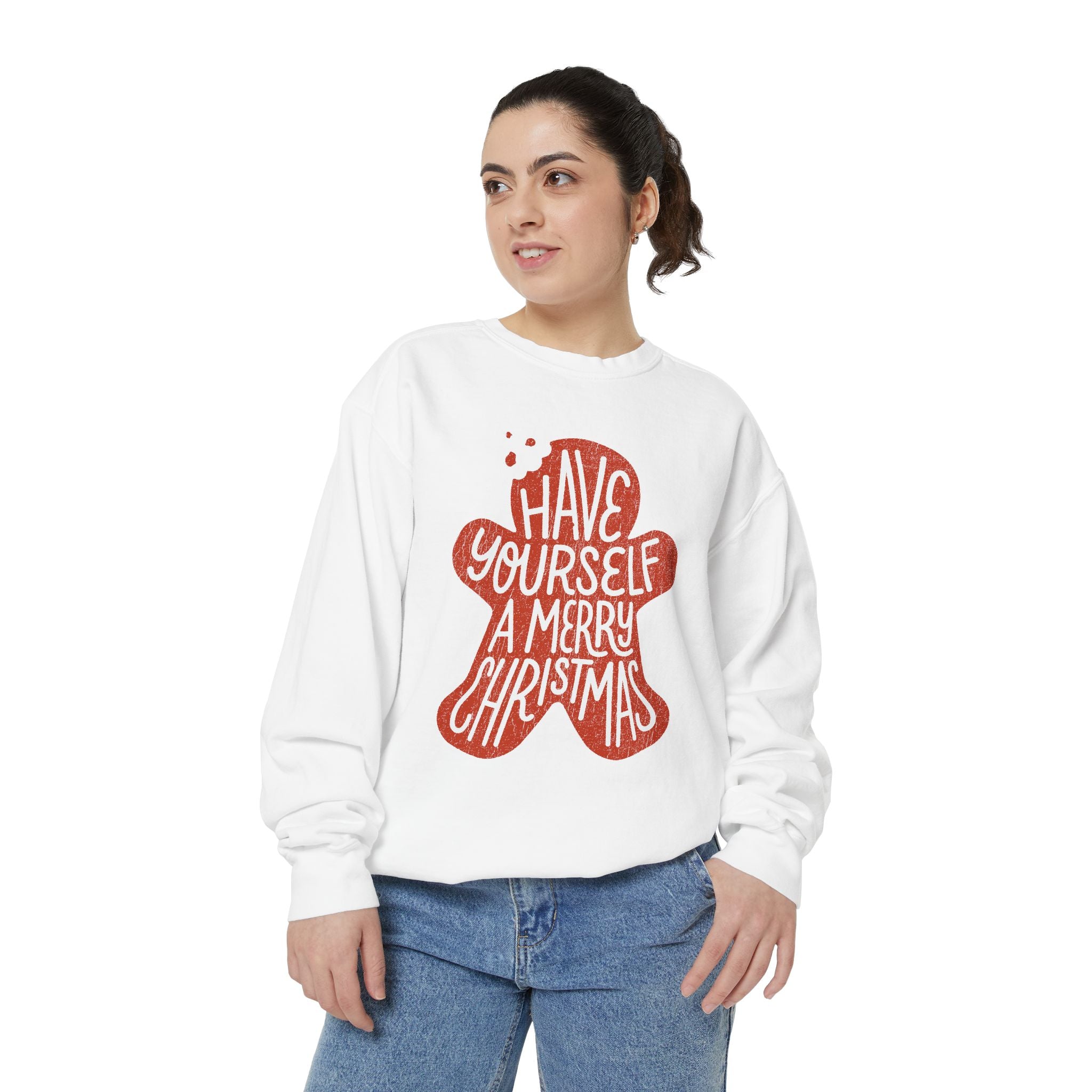 Have Yourself a Merry Christmas Sweatshirt, Gingerbread Cookie Crewneck, Cute Holiday Baking Pullover, Christmas Gift for Baker or Teacher