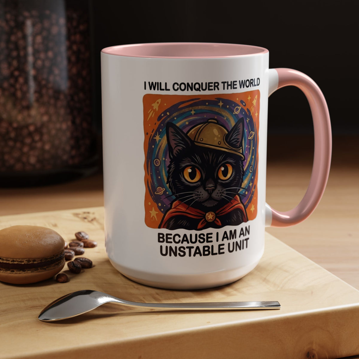 Funny Black Cat Coffee Mug, Unstable Unit Cat Mug, Sarcastic Cat Lover Gift, Introvert Humor Mug, Quirky Cat Mom Coffee Cup
