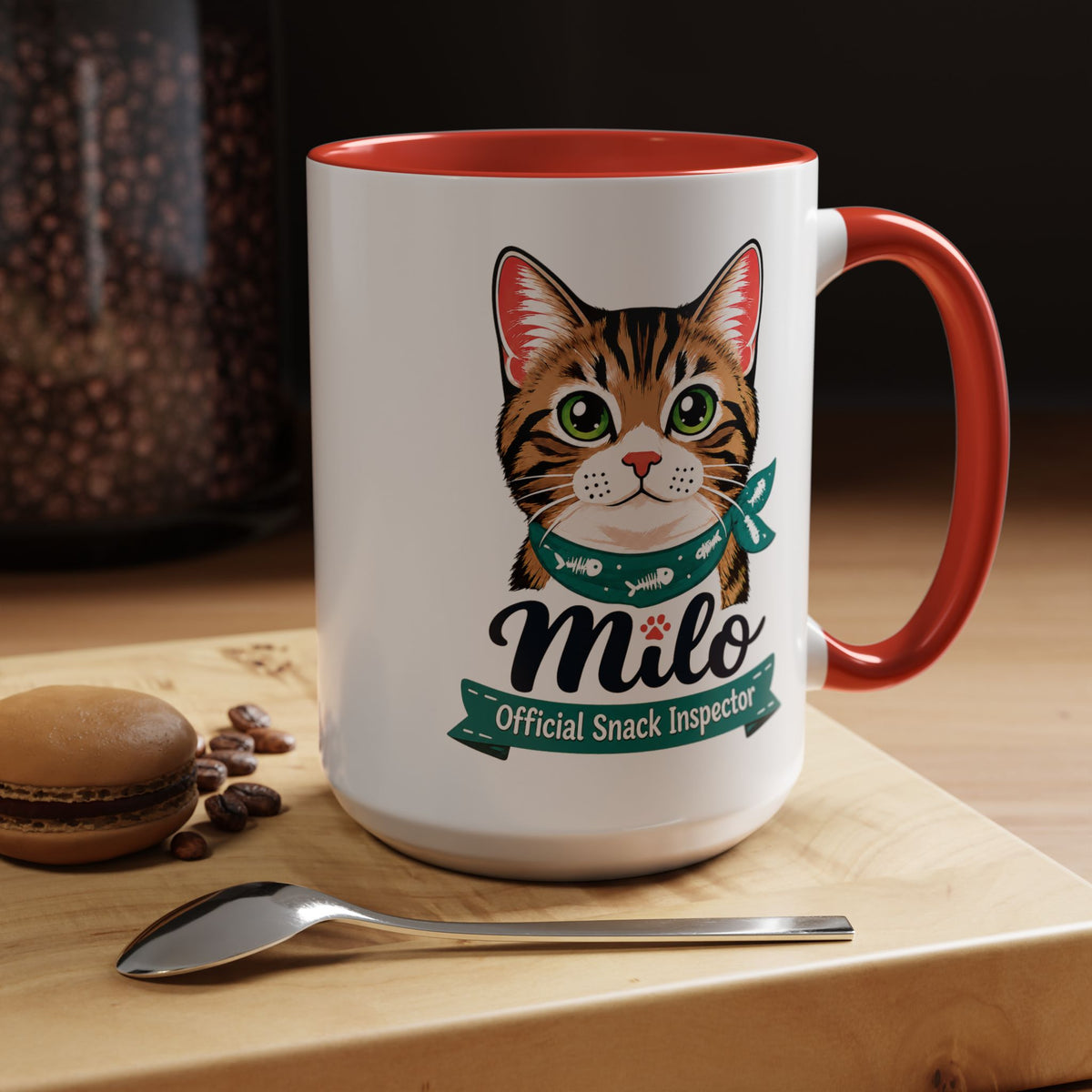 Personalized Cat Lover Mug, Custom Cat Name Coffee Cup, Official Snack Inspector Cat Mug, Funny Pet Parent Gift for Cat Owners