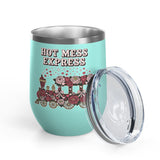 Hot Mess Express Wine Tumbler, Floral Drinkware, Funny Gift for Busy Moms, Besties, Coworkers and Chaos Coordinators