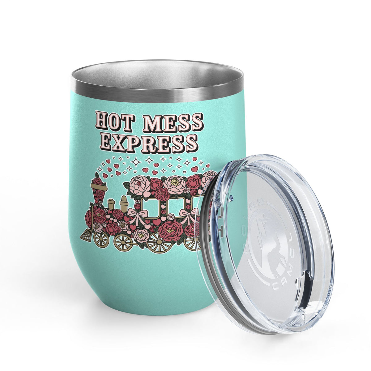 Hot Mess Express Wine Tumbler, Floral Drinkware, Funny Gift for Busy Moms, Besties, Coworkers and Chaos Coordinators