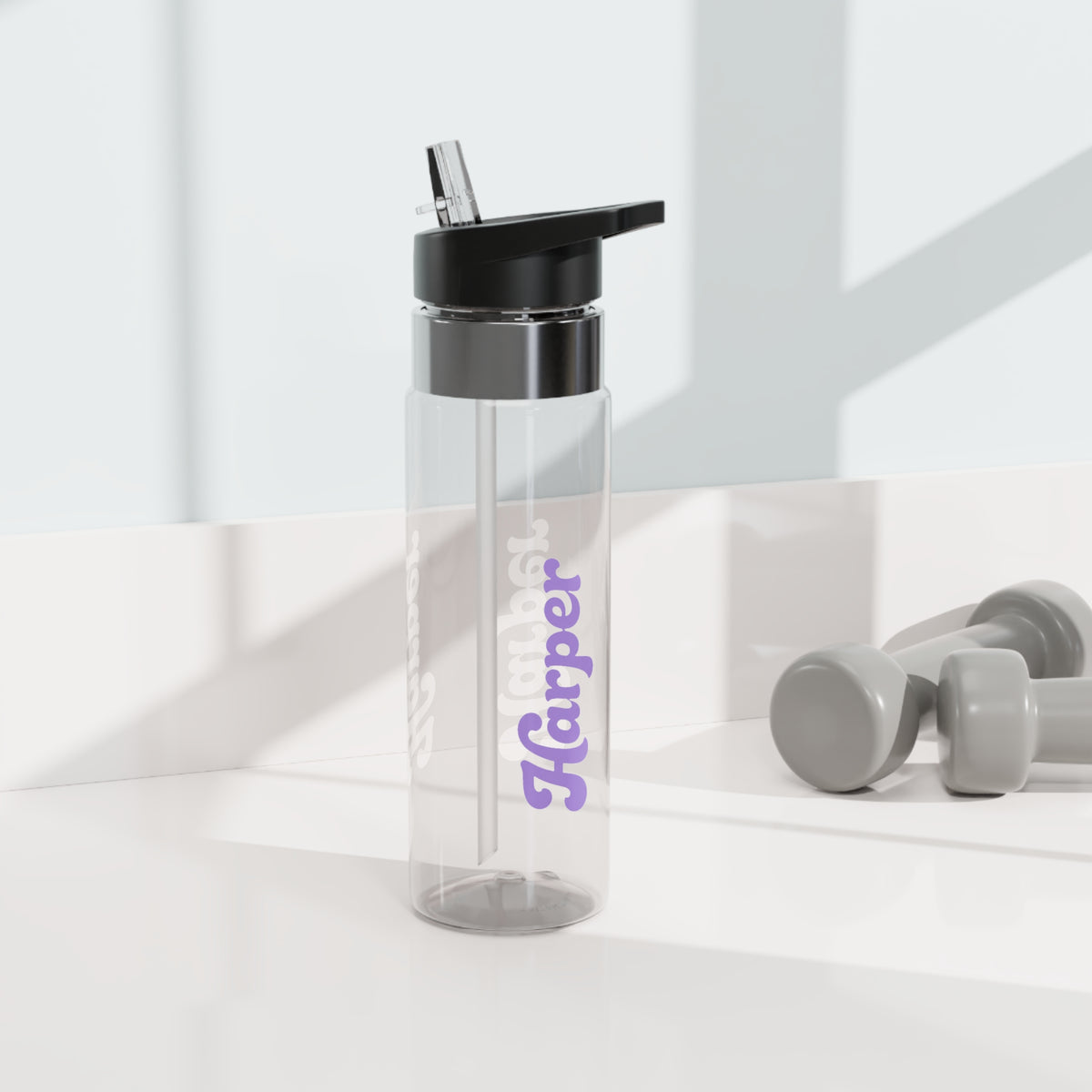 Personalized Transparent Water Bottle, Custom Name Sports Bottle, Cute Water Bottle for Women, Gym Gift, Personalized Tumbler Alternative