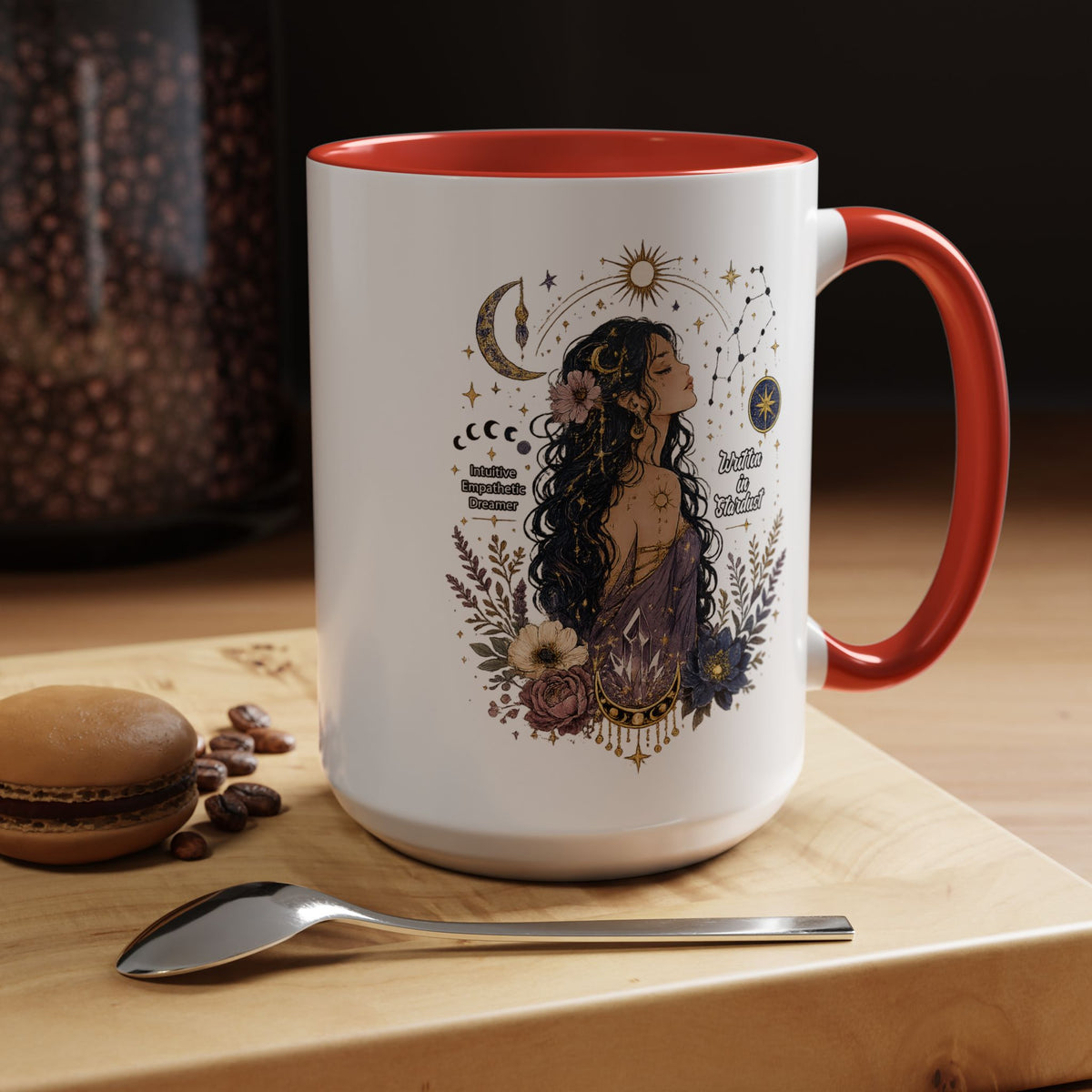 Intuitive Dreamer Astrology Coffee Mug, Mystic Woman Zodiac Mug, Written in Stardust Cup, Celestial Goddess Gift, Spiritual Coffee Mug