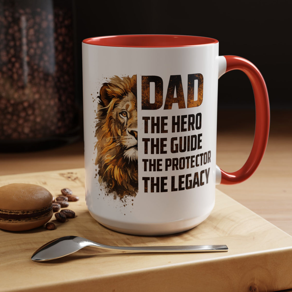 Dad Appreciation Coffee Mug, Dad The Hero The Guide The Protector Mug, Lion Dad Gift, Father's Day Coffee Cup, Gift for Dad