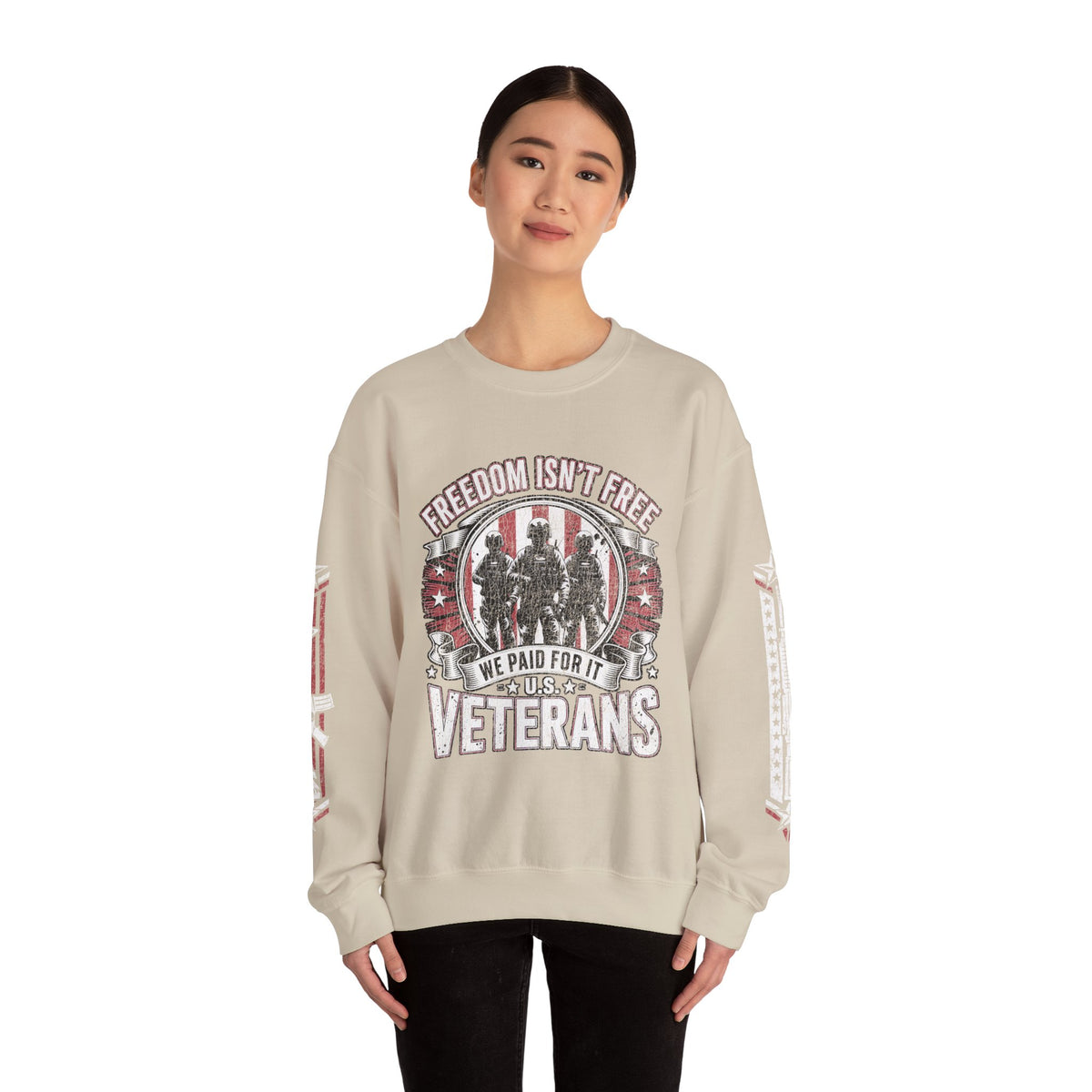 Freedom Isn't Free Veterans Sweatshirt, Military Service Crewneck, American Flag Veteran Pullover, Veteran Gift, Memorial Day Outfit