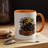Halloween Witch Coffee Mug, Spooky Reaper and Pumpkin Cup, Gothic Horror Gift for Halloween Lover, Haunted House October Drinkware