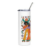 Retro Disco Birthday Skinny Tumbler, 70s Roller Skating Party Design, Groovy Drinkware Gift for a Skater Friend Who Loves Vintage Aesthetics