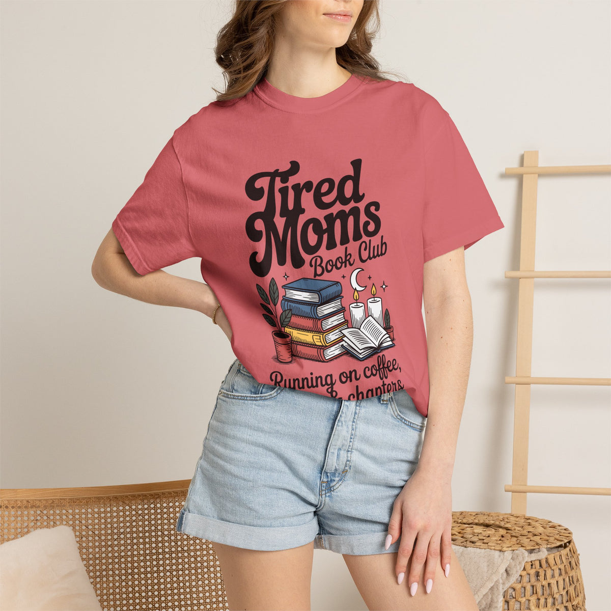Comfort Colors Tired Moms Book Club Shirt, Book Lover Mom Tee, Reading Mom Shirt, Coffee and Books Graphic Tee, Booktok Gift