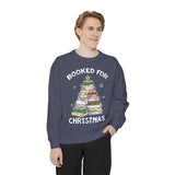 Booked for Christmas Sweatshirt, Book Lover Holiday Crewneck, Christmas Tree Books Pullover, Cozy Reading Gift for Librarian or Bookworm