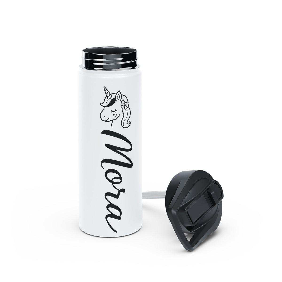 Personalized Unicorn Water Bottle, Custom Name Kids Water Bottle, Girls School Bottle, Cute Back to School Gift