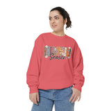 Halloween Season Sweatshirt, Leopard Plaid Pumpkin Letter Pullover, Cute Fall Gift for Women, Spooky October Outfit for Teachers and Moms