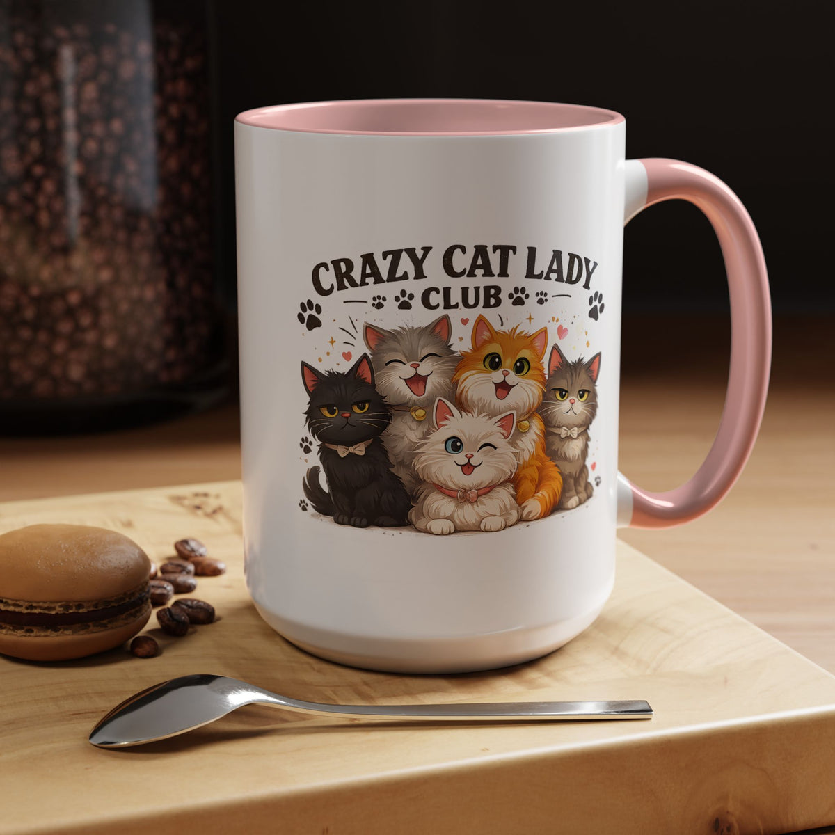 Crazy Cat Lady Social Club Mug, Funny Cat Mom Coffee Mug, Cat Lover Gift for Women, Cute Kitten Coffee Cup, Pet Parent Present